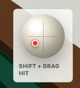 The strike-point widget: pick where the cue tip strikes the cue ball to apply spin